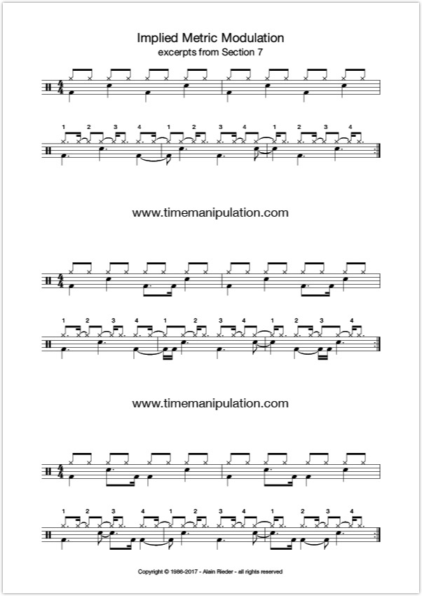 Time Manipulation Drum Book - Implied Metric Modulation